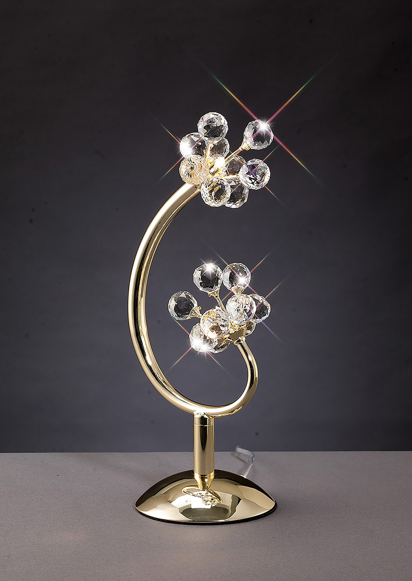 Octavia French Gold Crystal Table Lamps Diyas Armed Table Lamps